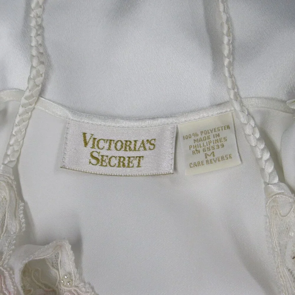 Vtg 80s 90s Victoria's Secret Gold Label Mermaid Hem Beaded Maxi Slip Dress sz M - Picture 4 of 4